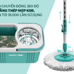 BỘ CÂY LAU NHÀ XOAY 360 ĐỘ SUNHOUSE HAPPYTIME